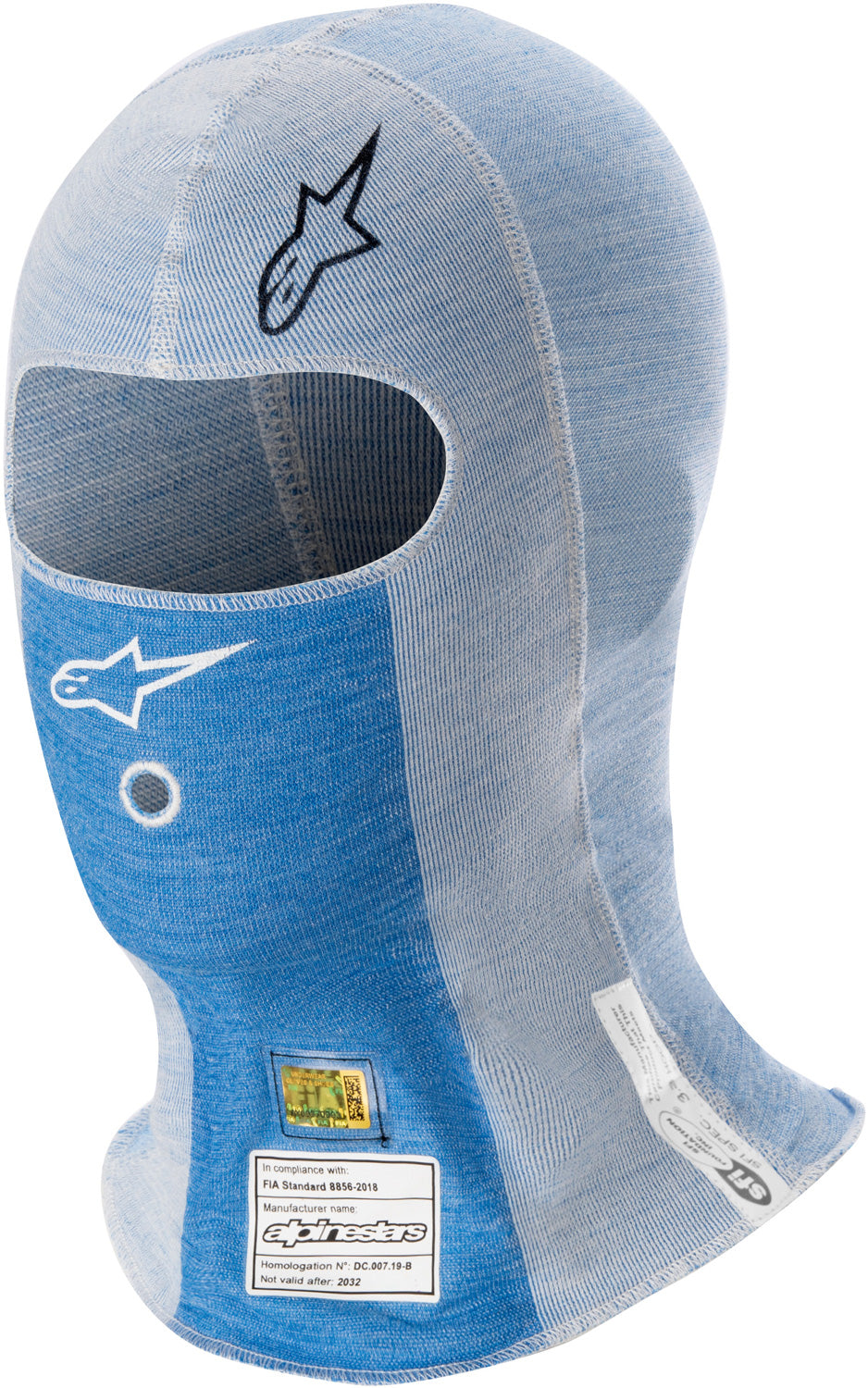 Alpinestars Haube ZX Evo 2 - weiß/blau - FIA bis 2034
