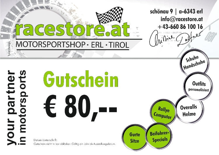 Gutschein racestore Gift Voucher