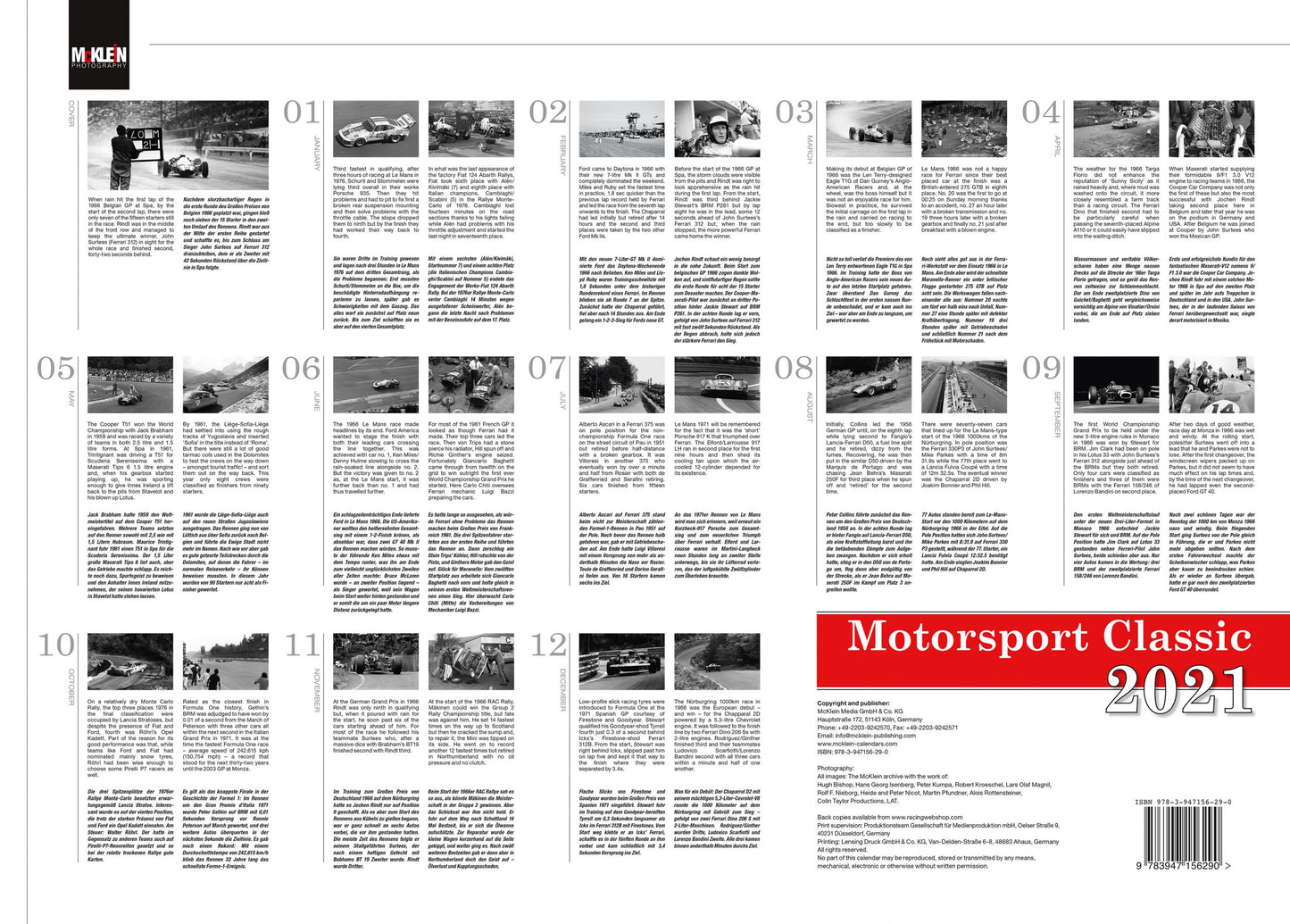 Motorsport Classic 2021 Kalender