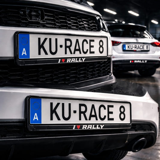 Kennzeichenhalter Österreich "I ♥ Rally"